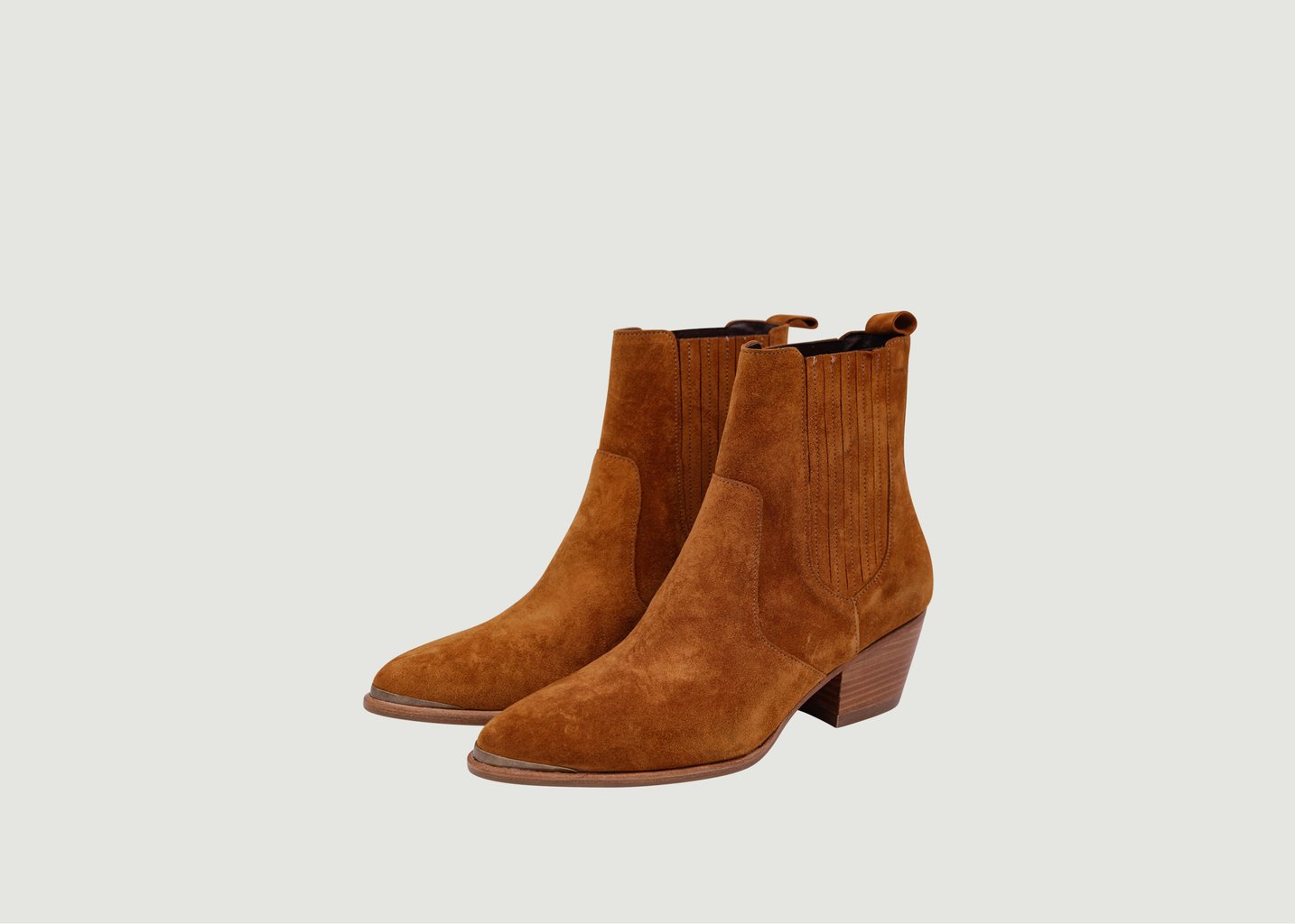 L'exception Boots En Cuir Suédé Marianne Cognac Odaje Ex M.Moustache