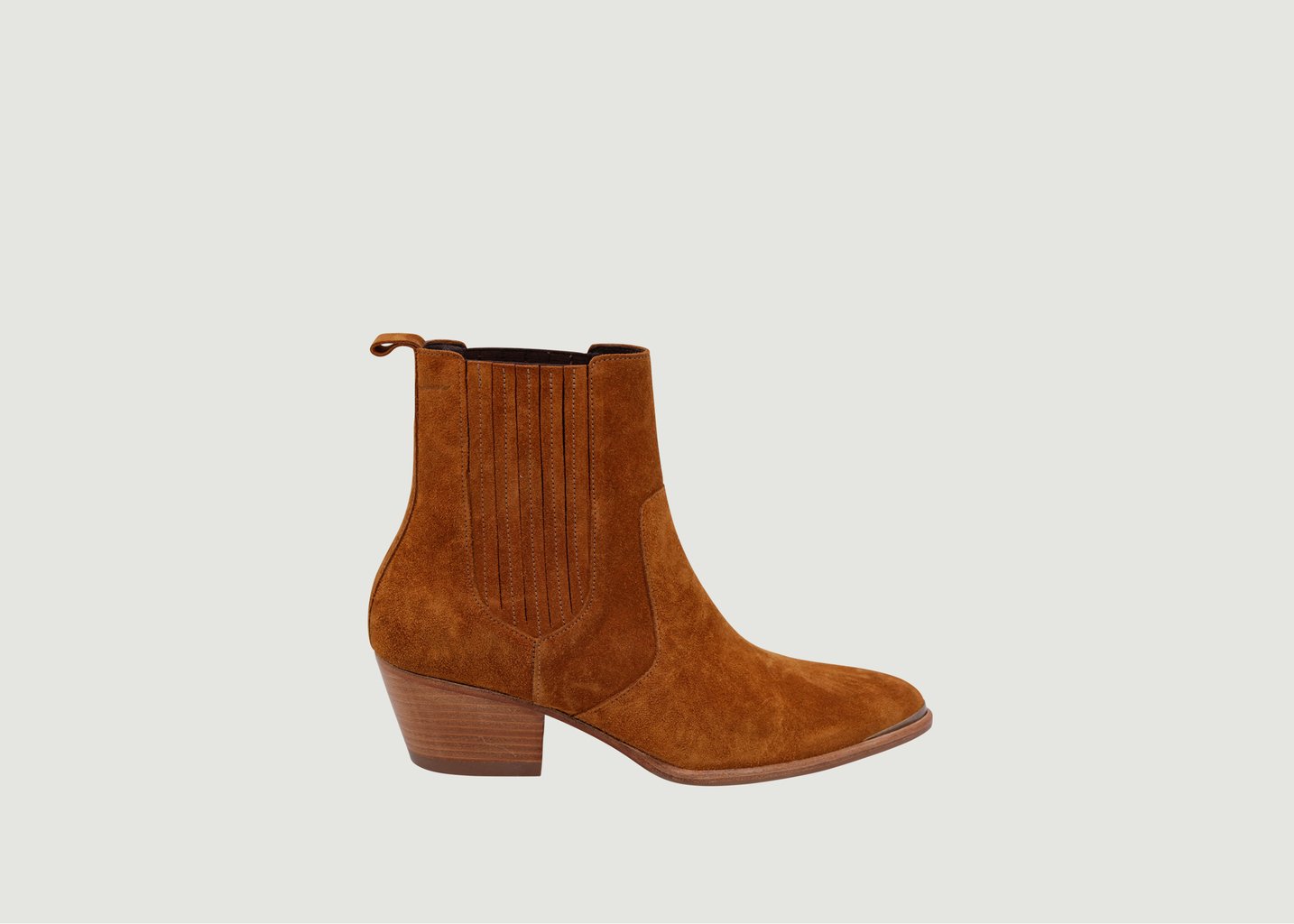 l'exception Boots en cuir suédé Marianne Cognac Odaje ex M.Moustache