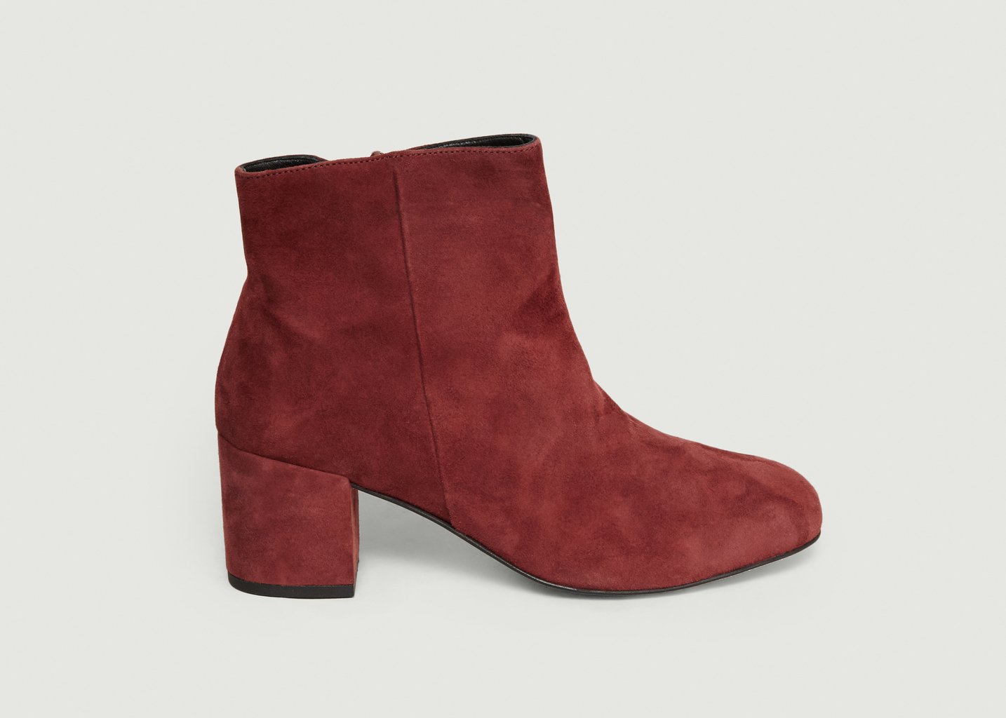 L'exception Boots En Cuir Velours April Rouge Craie