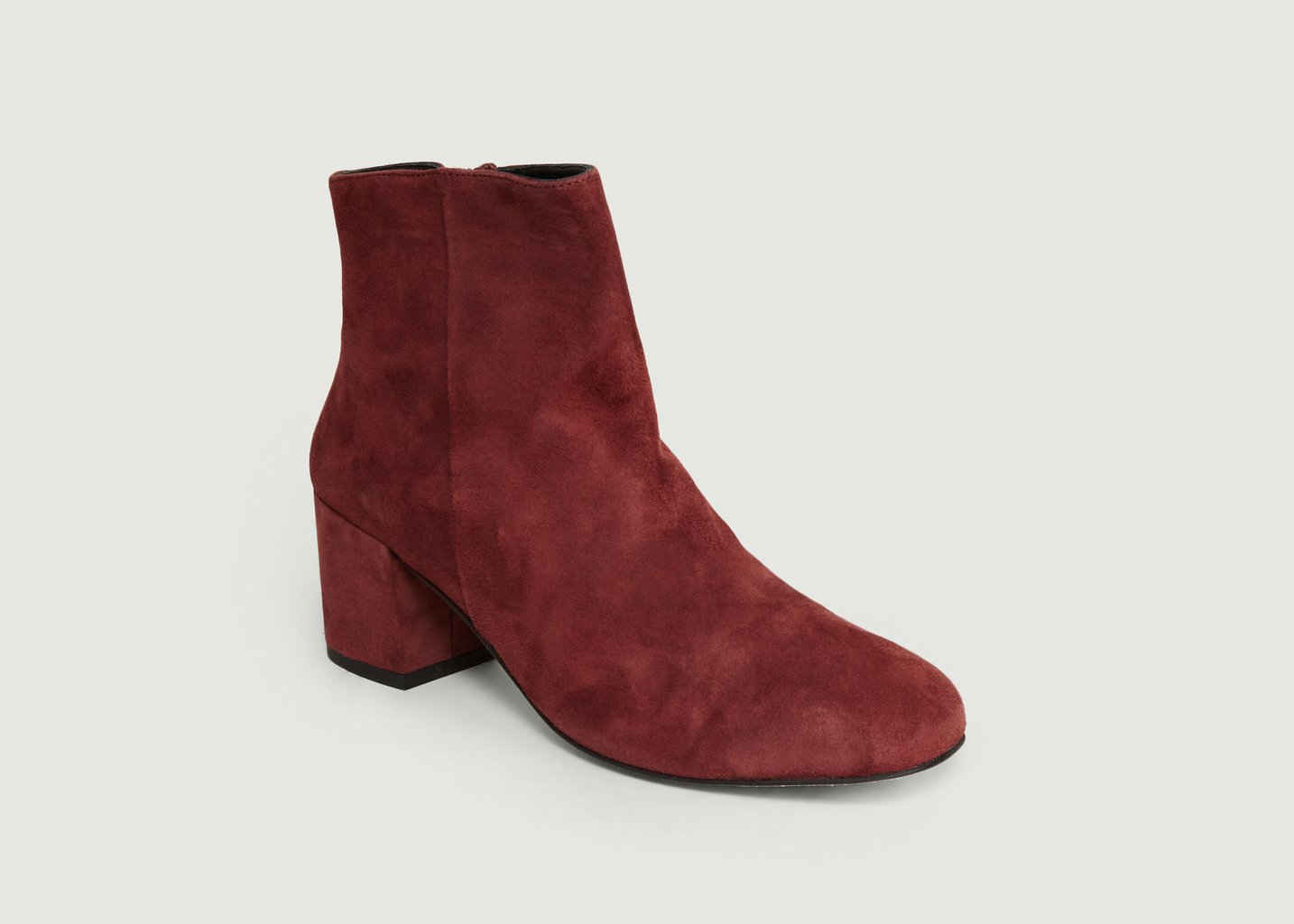 l'exception Boots En Cuir Velours April Rouge Craie