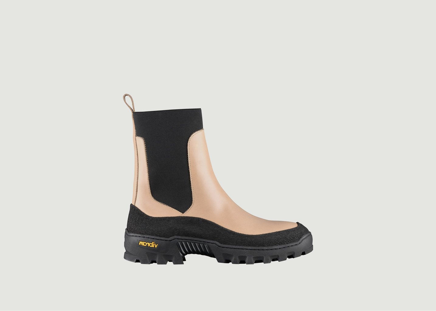 l'exception Boots plates en cuir Sacha Beige APC Paris