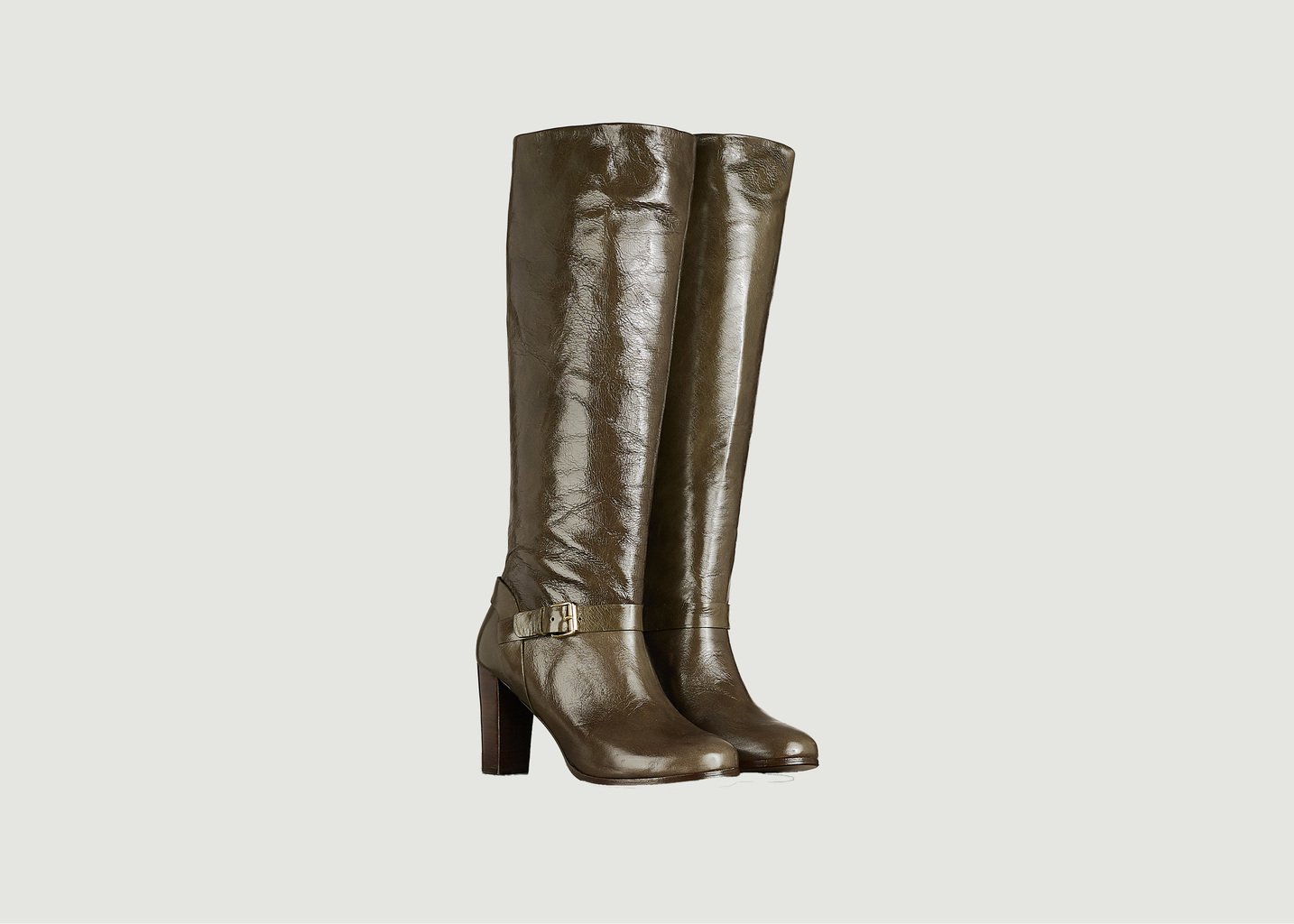 l'exception Botte Boreal cuir verni Khaki Tila March