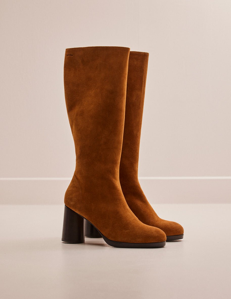 L'exception Bottes Adeline Suède Ambre Odaje Ex M.Moustache