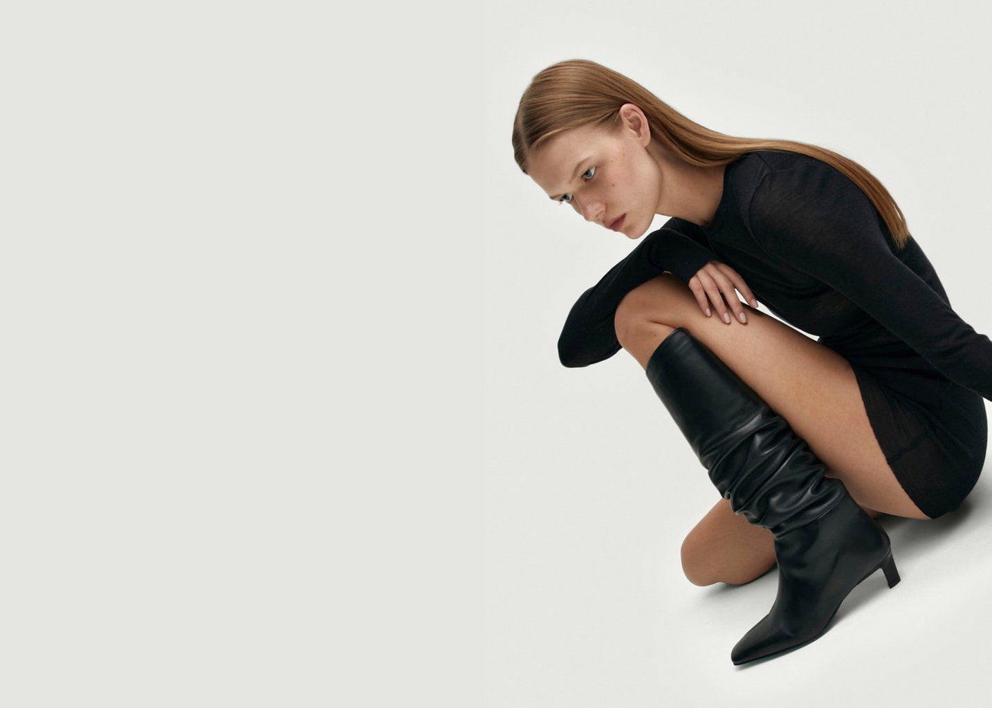 L'exception Bottes Hautes En Cuir Kalila Noir Alohas