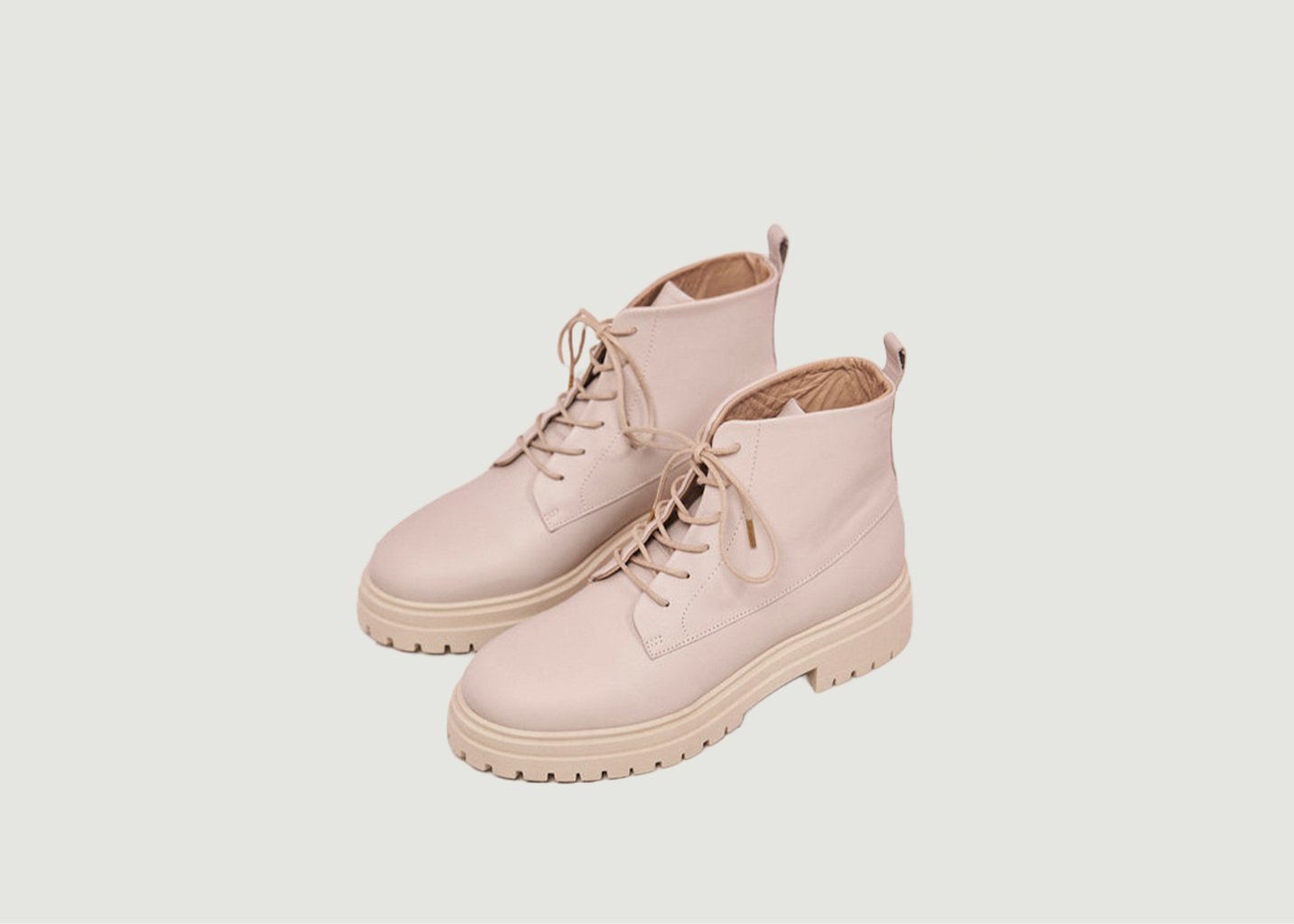 l'exception Bottines à lacets Bérénice cuir Crème Odaje ex M.Moustache