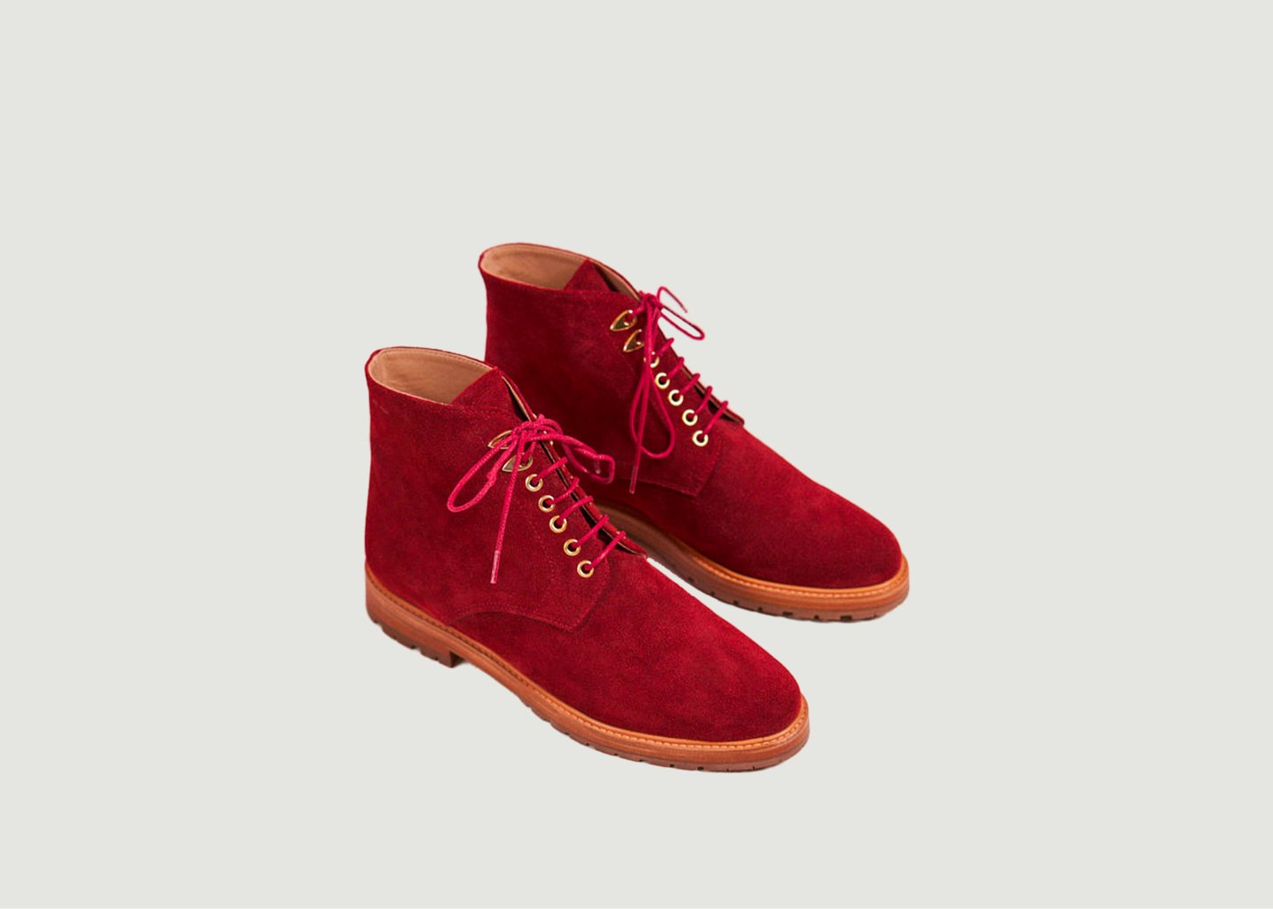 l'exception Bottines à lacets Laurène suède Brique Odaje ex M.Moustache