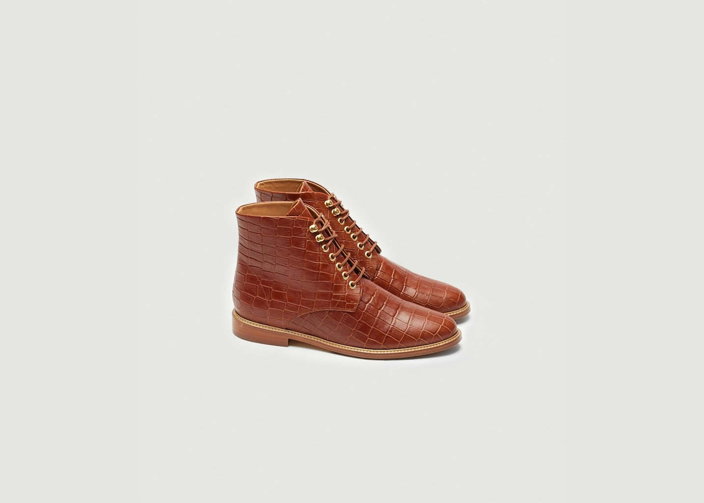 L'exception Bottines à Lacets Lucienne Cognac Odaje Ex M.Moustache