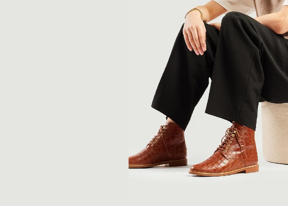 L'exception Bottines à Lacets Lucienne Cognac Odaje Ex M.Moustache