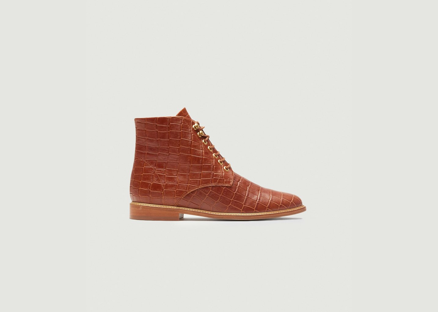 l'exception Bottines à lacets Lucienne Cognac Odaje ex M.Moustache