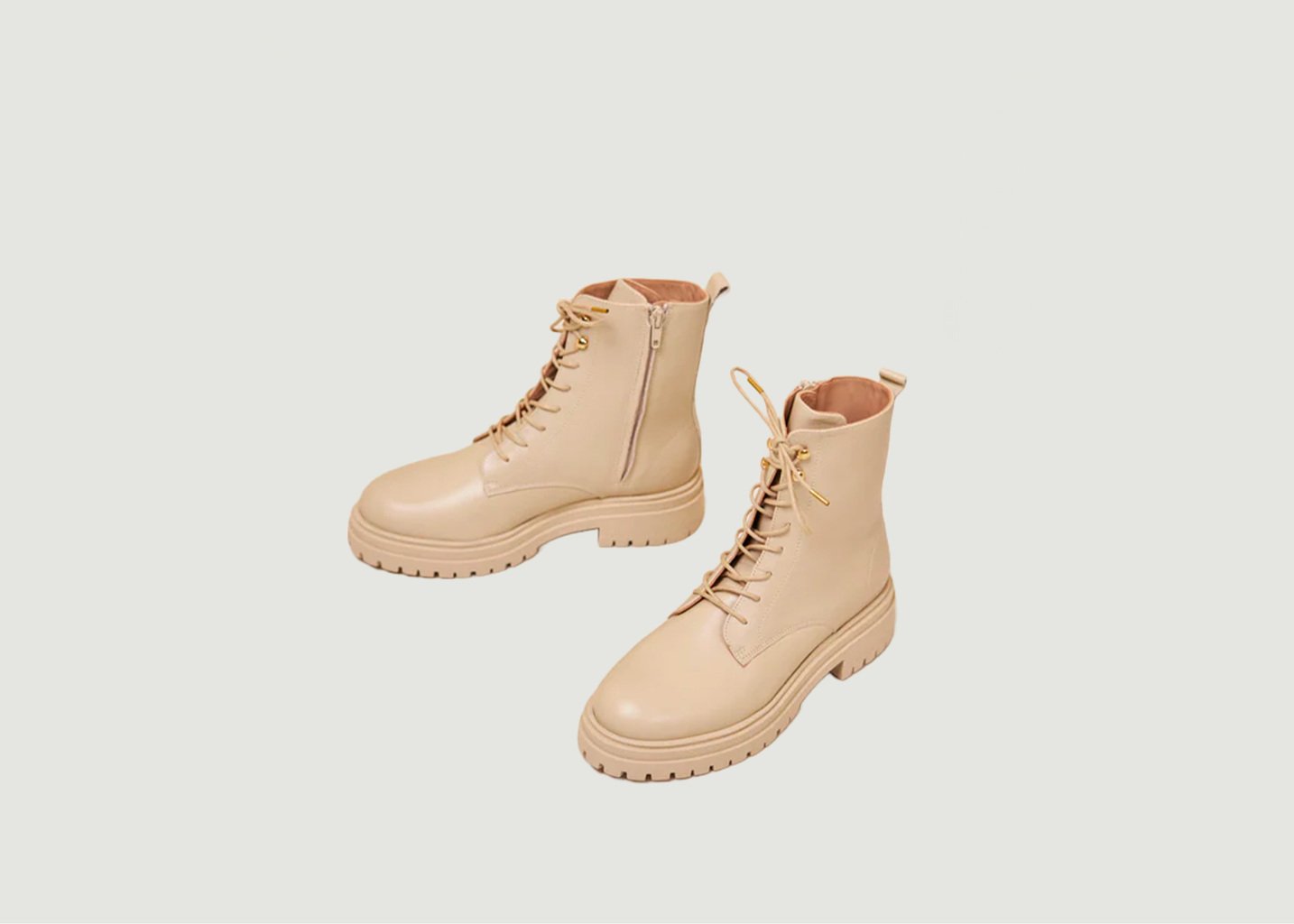 l'exception Bottines à lacets Salomé cuir Crème Odaje ex M.Moustache
