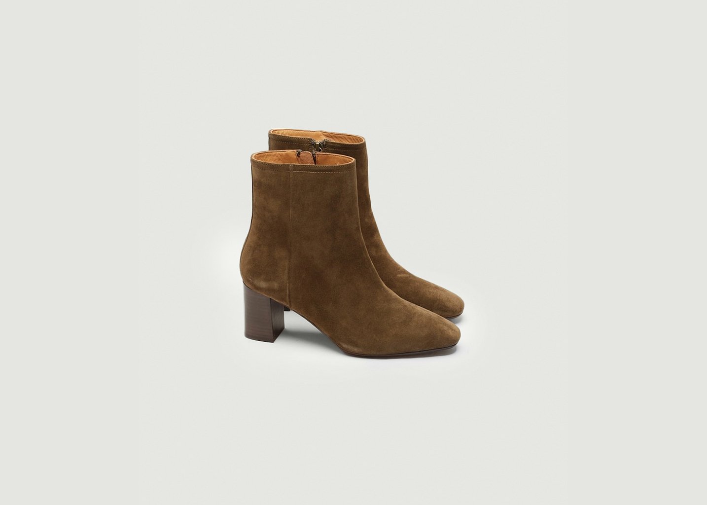L'exception Bottines À Talons Brune Khaki Odaje Ex M.Moustache