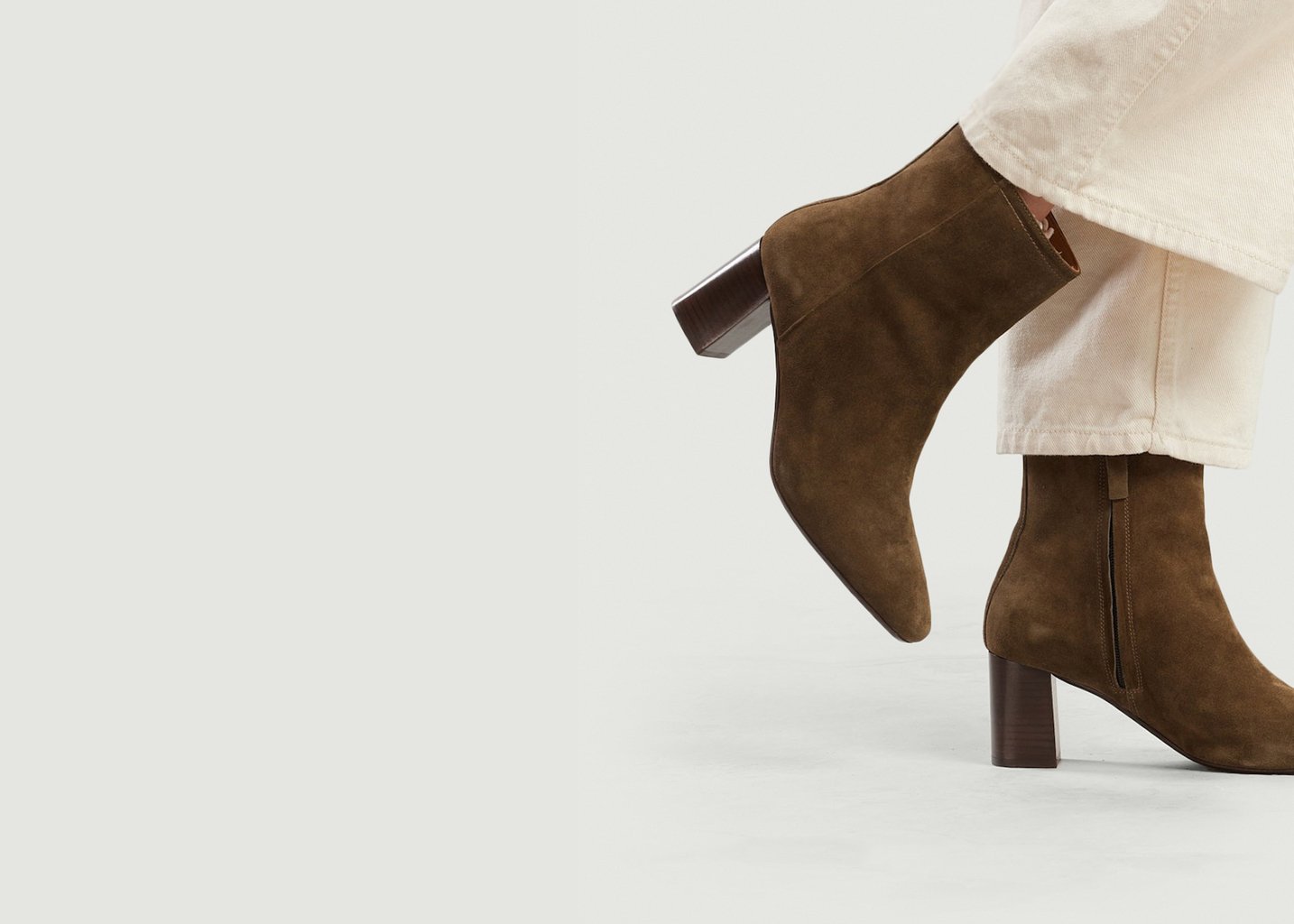 L'exception Bottines À Talons Brune Khaki Odaje Ex M.Moustache