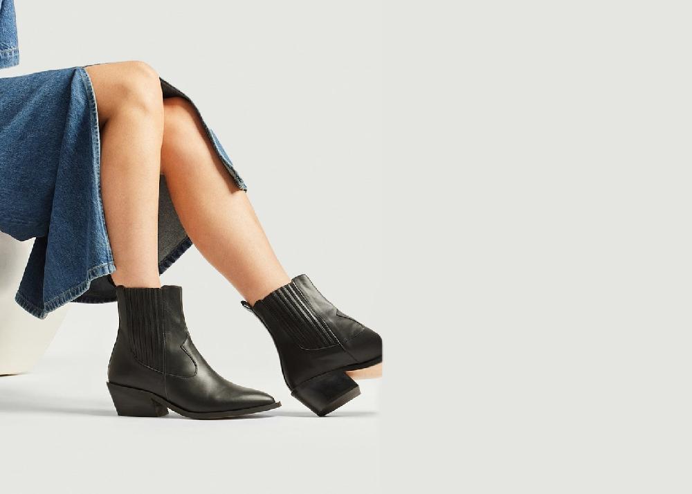 L'exception Bottines à Talons Georgia Noir Odaje Ex M.Moustache