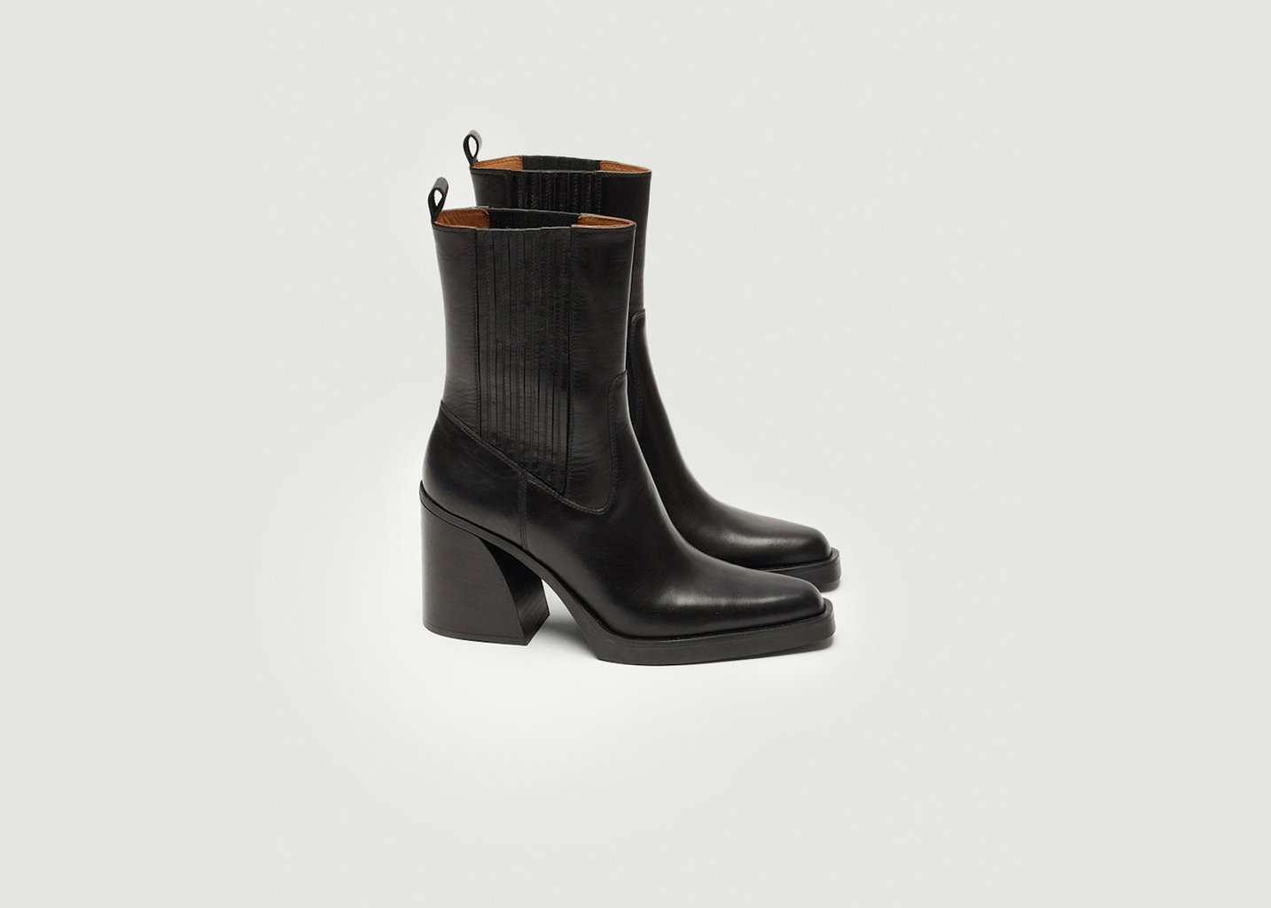 L'exception Bottines À Talons Paola Noir Odaje Ex M.Moustache