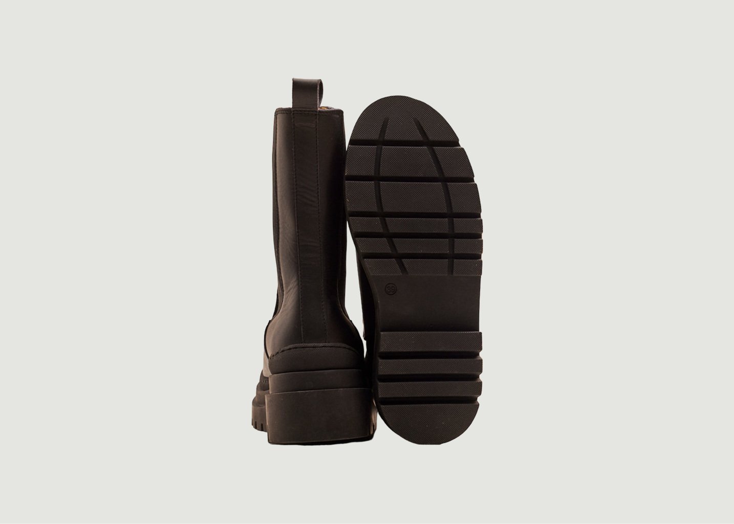 L'exception Bottines Agatha Cuir Noir Odaje Ex M.Moustache