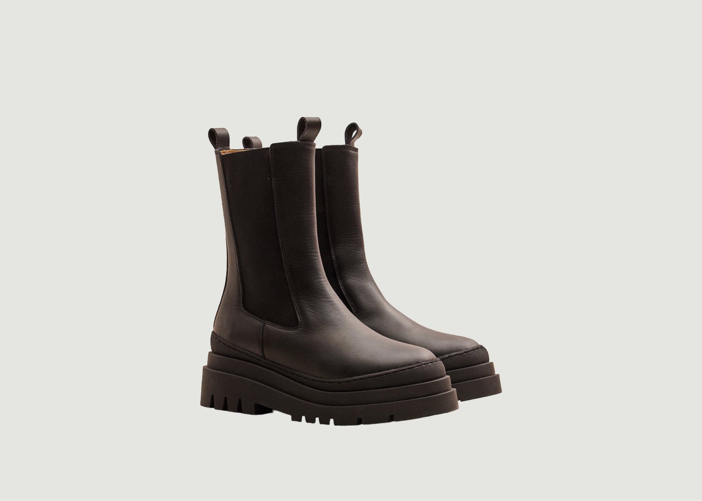 l'exception Bottines Agatha cuir Noir Odaje ex M.Moustache