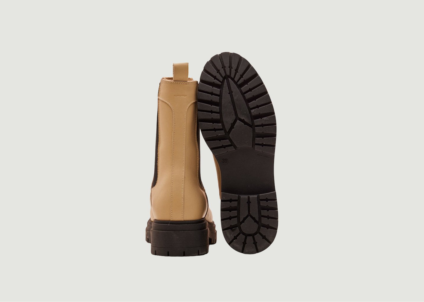 L'exception Bottines Amélie Cuir Ecru Odaje Ex M.Moustache