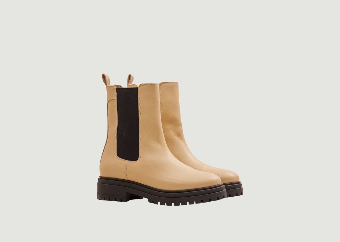 l'exception Bottines Amélie cuir Ecru Odaje ex M.Moustache