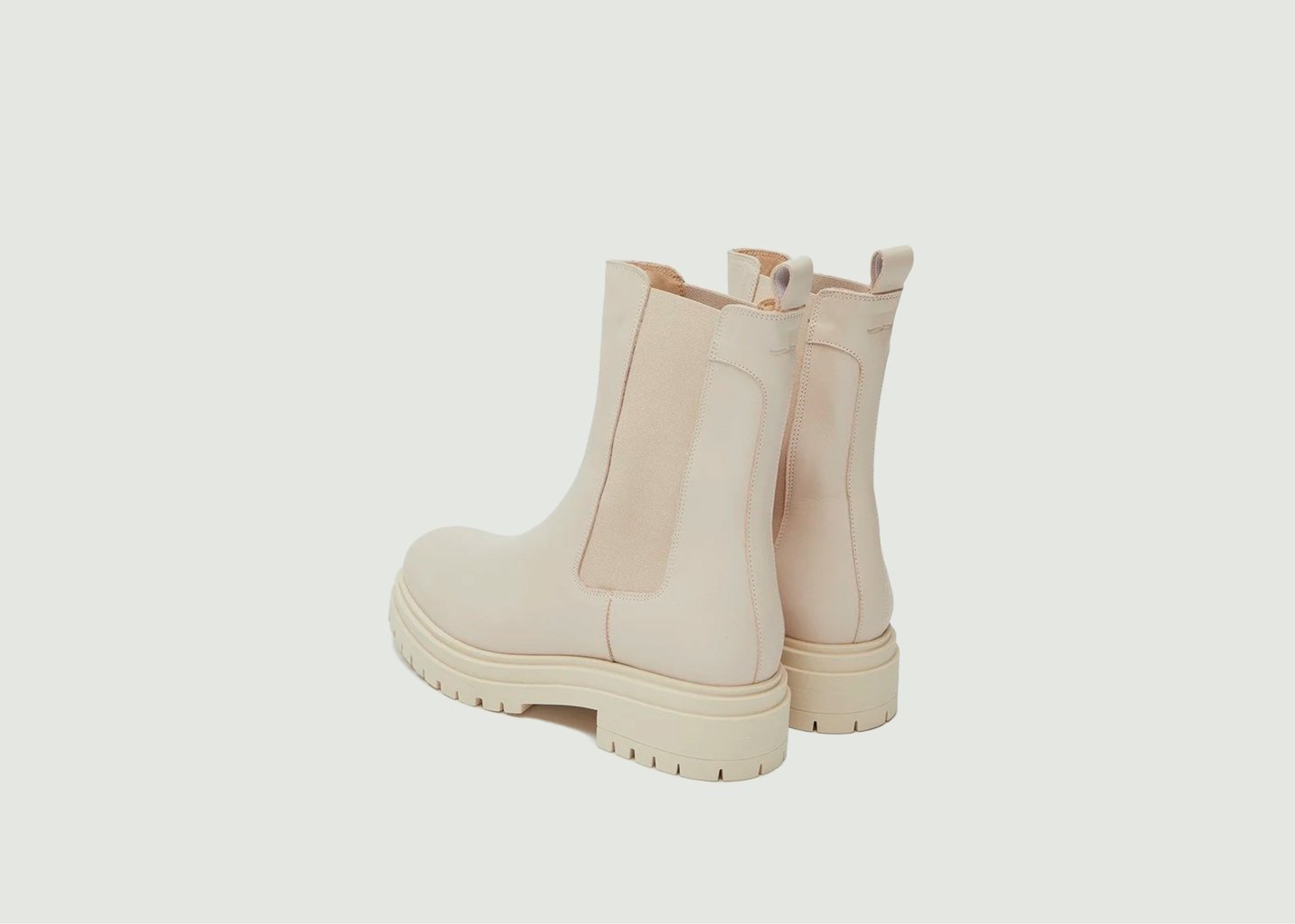 L'exception Bottines Amélie En Cuir Ecru Odaje Ex M.Moustache