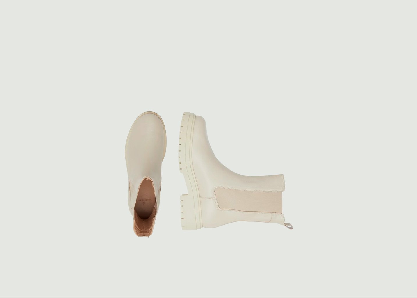 L'exception Bottines Amélie En Cuir Ecru Odaje Ex M.Moustache