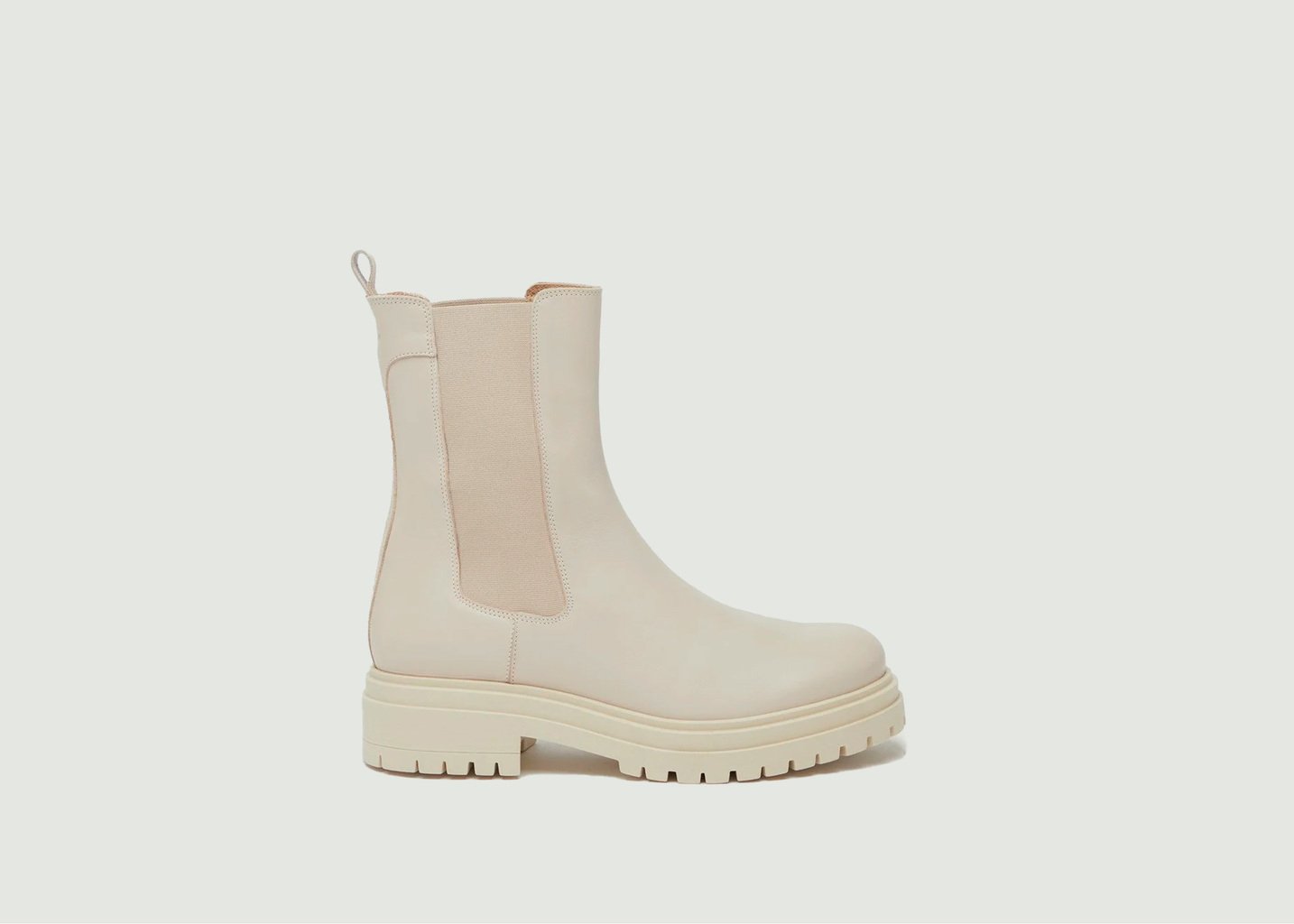 l'exception Bottines Amélie en cuir Ecru Odaje ex M.Moustache