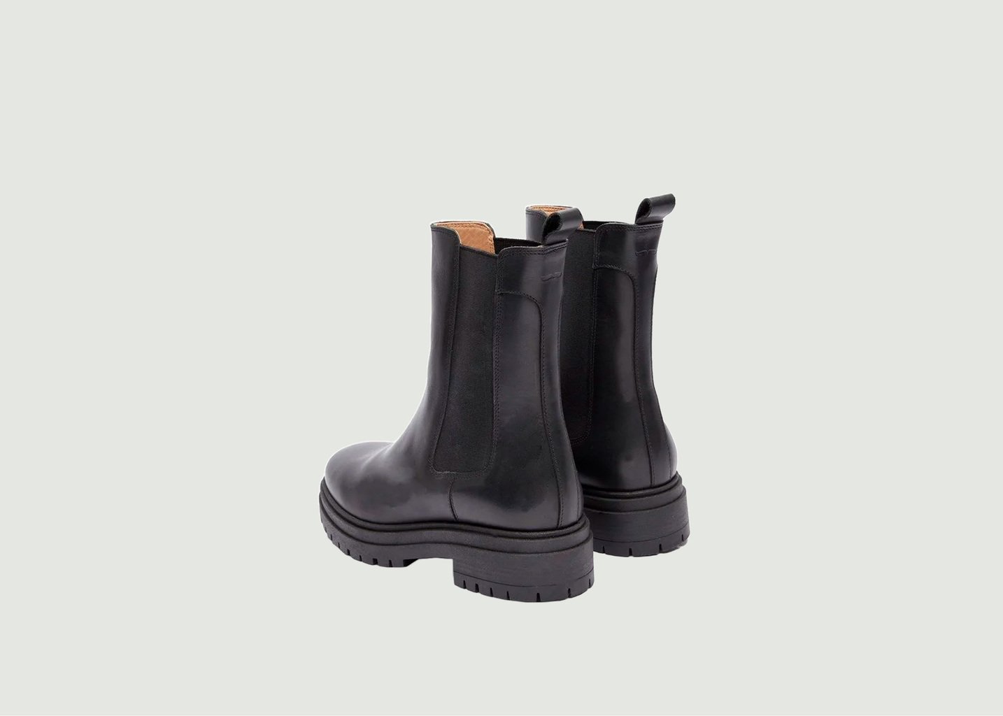 L'exception Bottines Amélie En Cuir Noir Odaje Ex M.Moustache