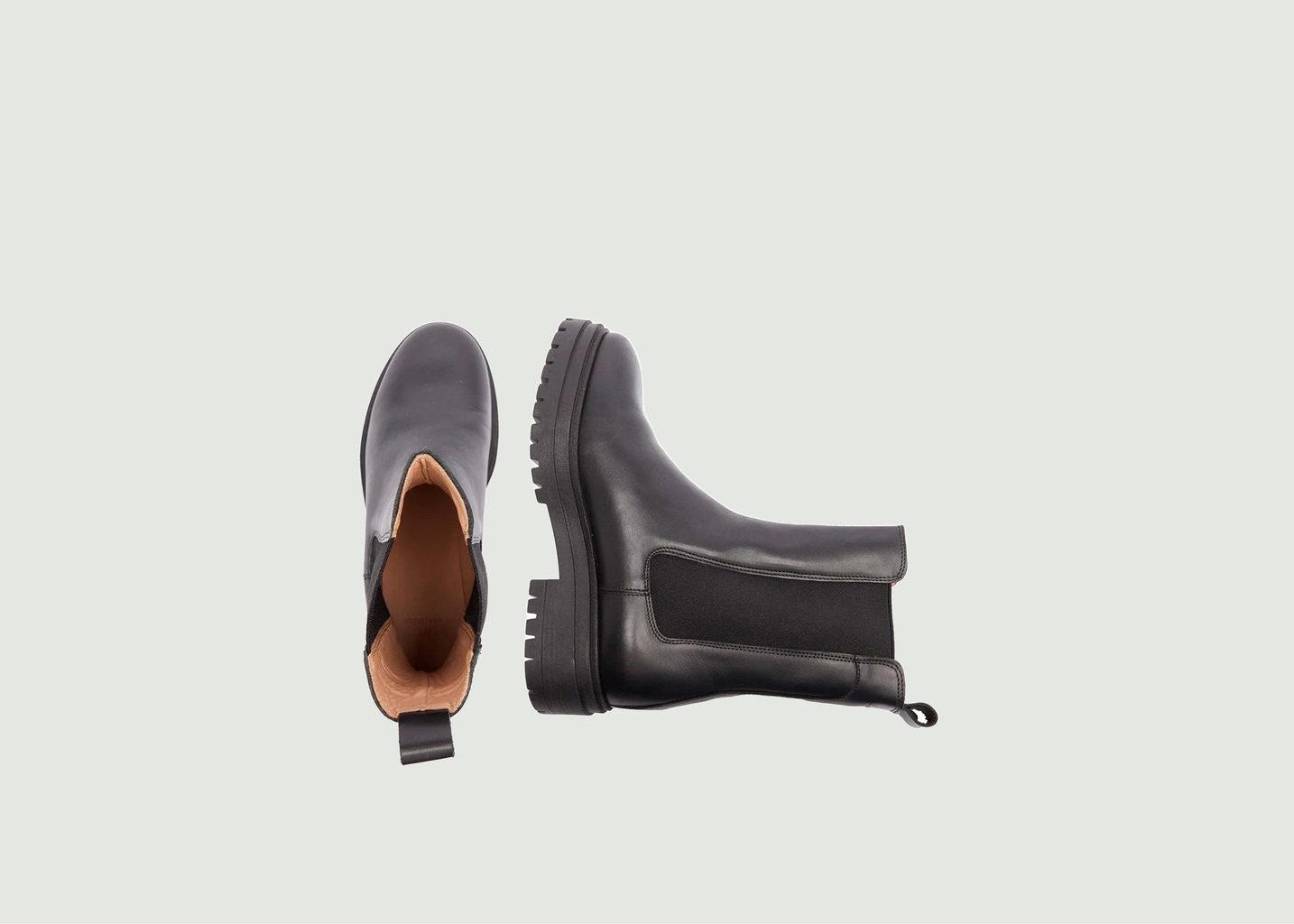 L'exception Bottines Amélie En Cuir Noir Odaje Ex M.Moustache