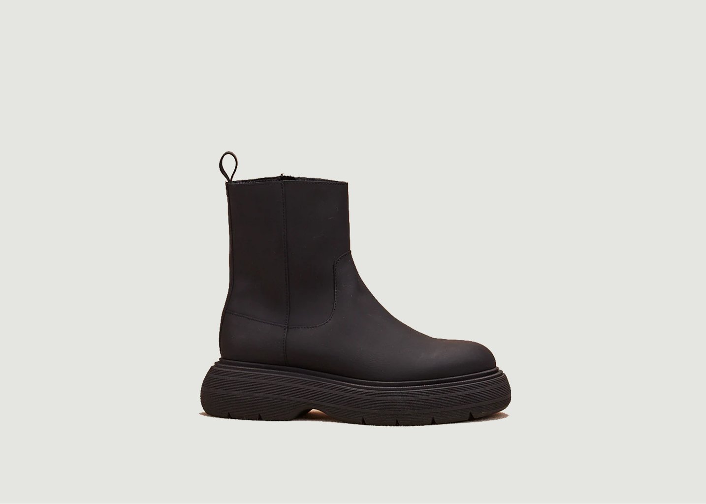 L'exception Bottines En Cuir Effet Caoutchouc à Plateforme Lina Noir Odaje Ex M.Moustache