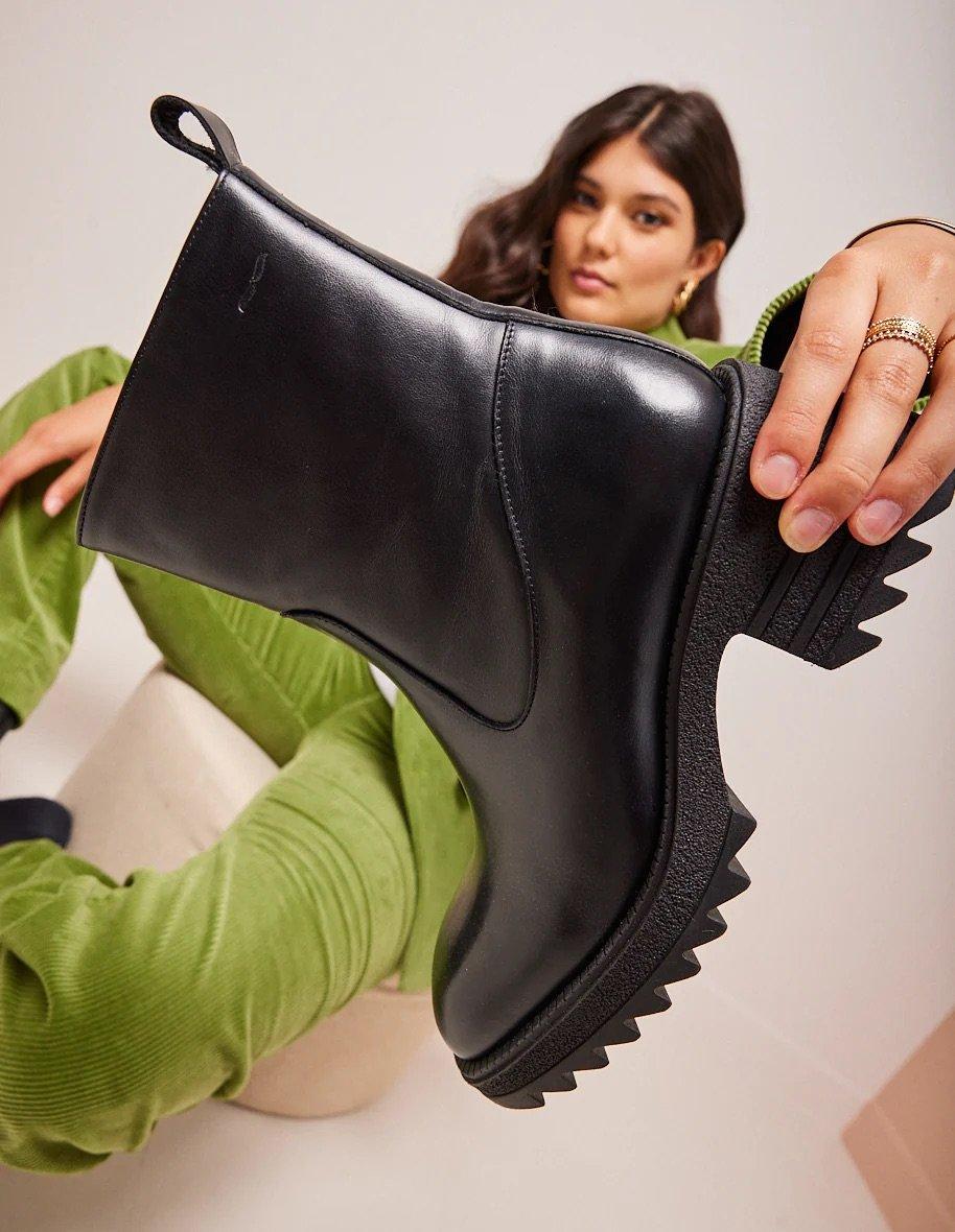 L'exception Bottines En Cuir Ludivine Noir Odaje Ex M.Moustache