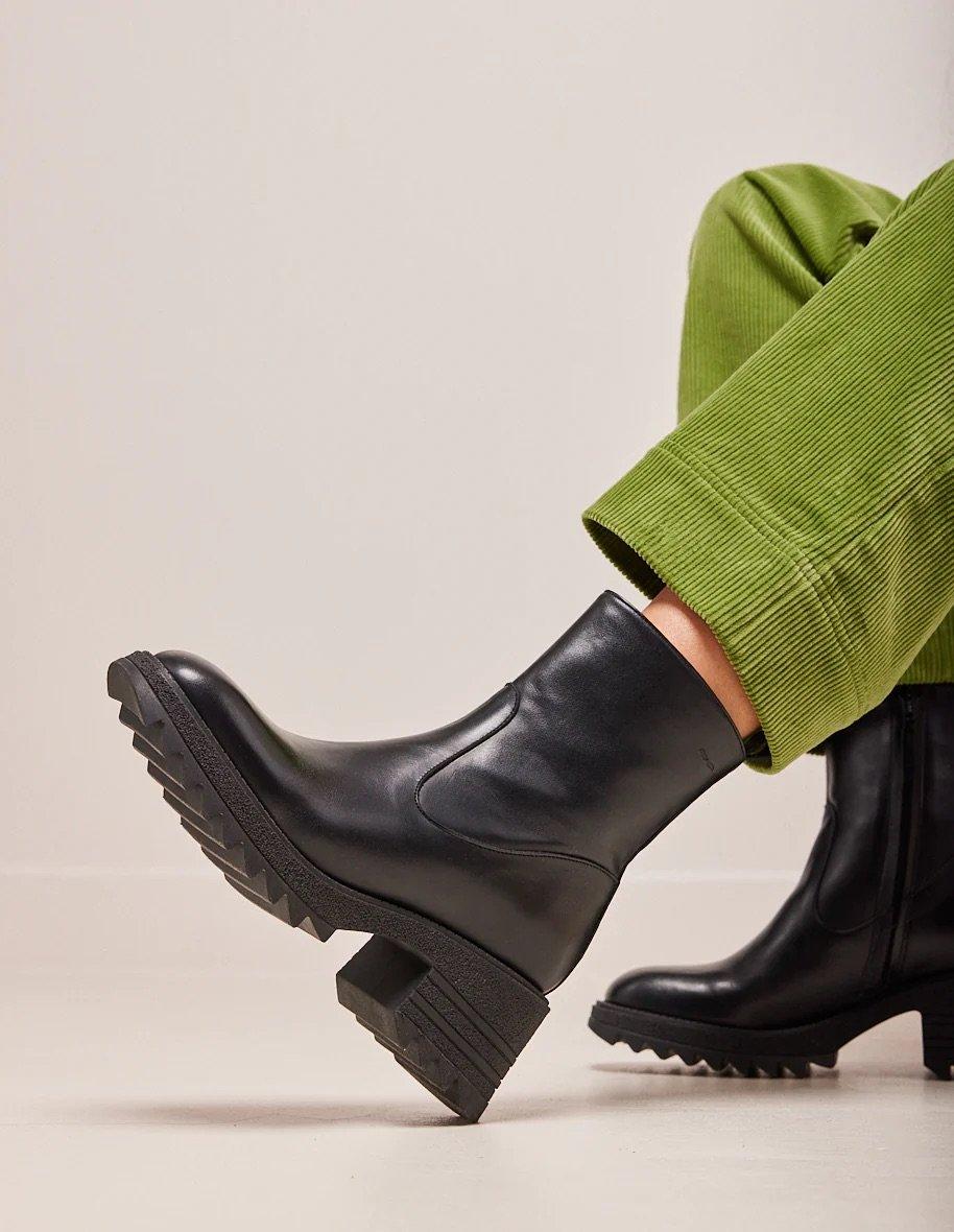 L'exception Bottines En Cuir Ludivine Noir Odaje Ex M.Moustache