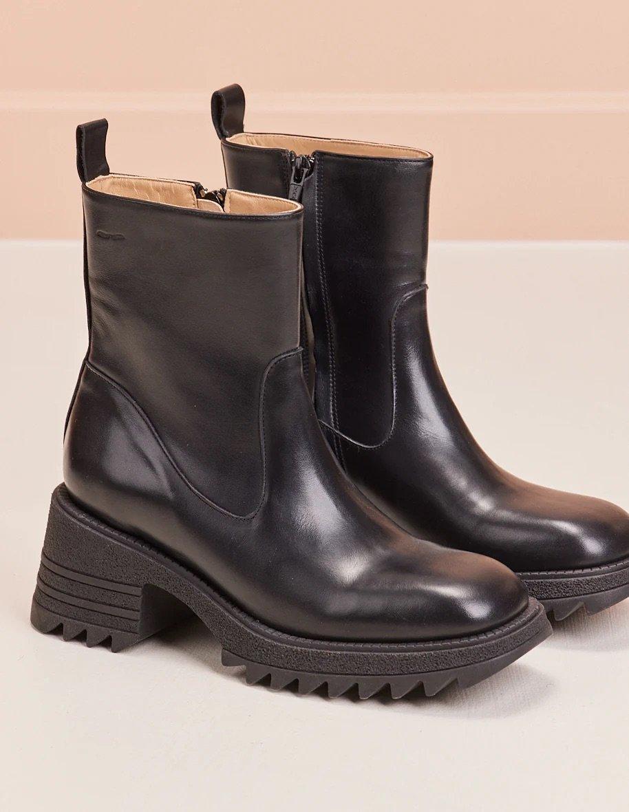L'exception Bottines En Cuir Ludivine Noir Odaje Ex M.Moustache