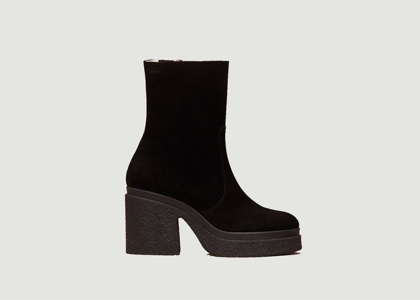 l'exception Bottines en cuir suédé à plateforme Claire Noir Odaje ex M.Moustache