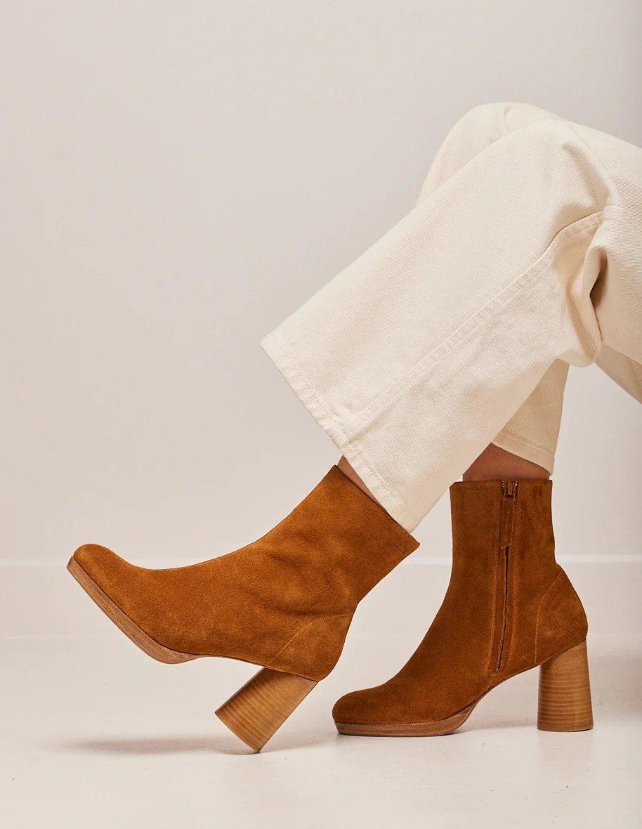 L'exception Bottines En Cuir Suédé Serena Caramel Odaje Ex M.Moustache