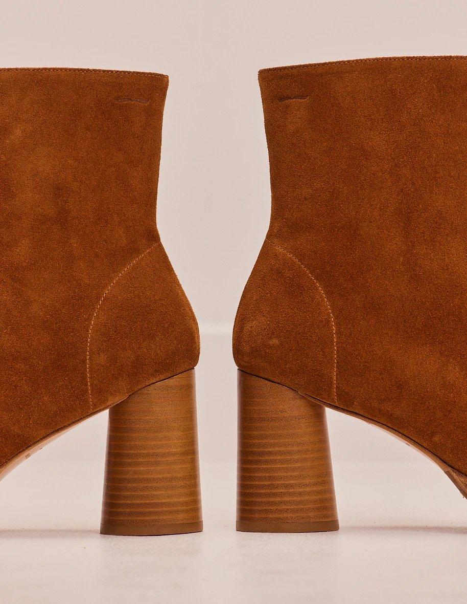 L'exception Bottines En Cuir Suédé Serena Caramel Odaje Ex M.Moustache