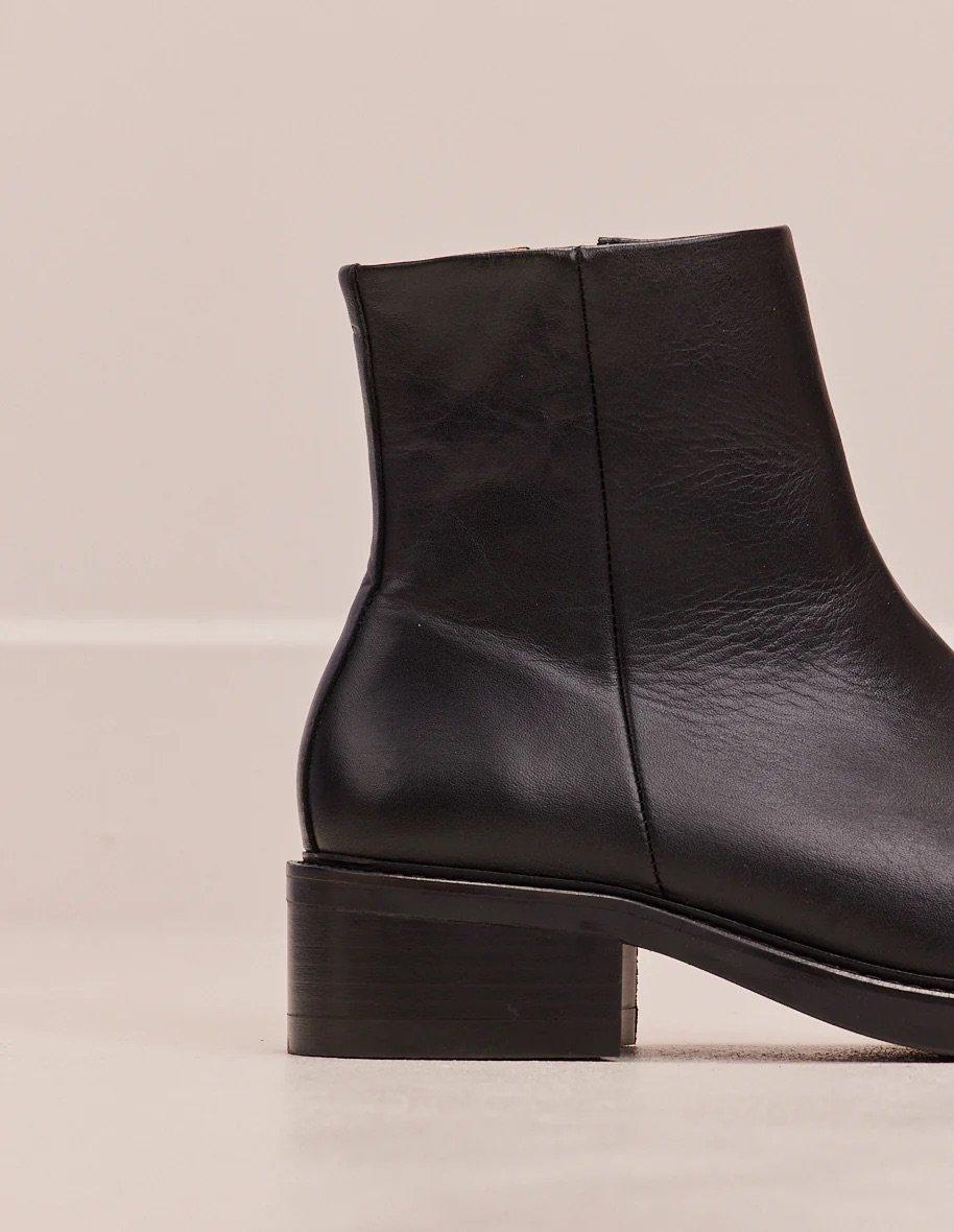 L'exception Bottines En Cuir Virginie Noir Odaje Ex M.Moustache