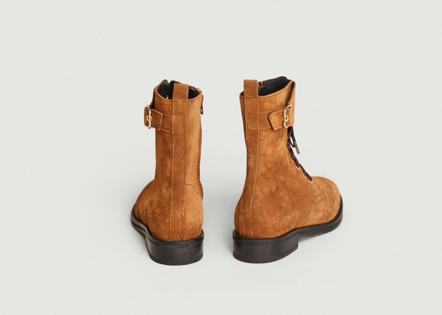 L'exception Bottines En Veau Velours Otta Tabac Anaki