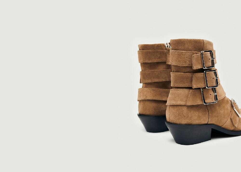 L'exception Bottines Eras En Cuir Suédé Marron Alohas