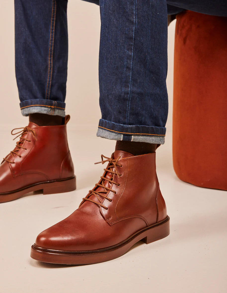 L'exception Bottines Guillaume Cuir Cognac Odaje Ex M.Moustache
