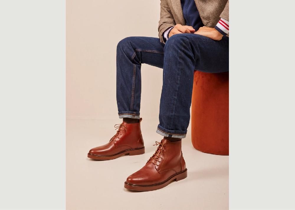 l'exception Bottines Guillaume cuir Cognac Odaje ex M.Moustache