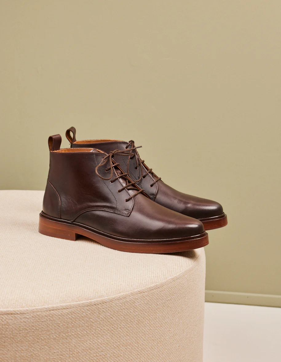 L'exception Bottines Guillaume Cuir Marron Odaje Ex M.Moustache