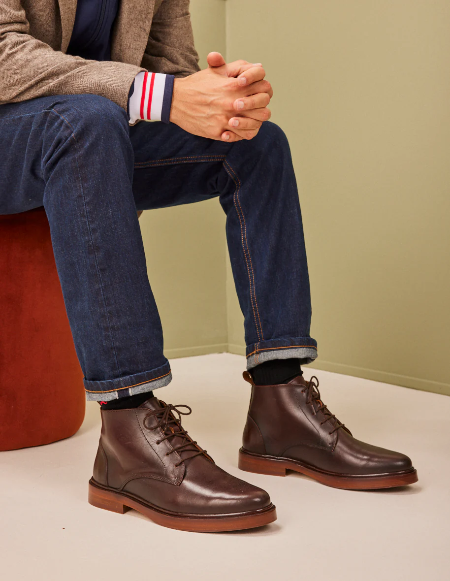 L'exception Bottines Guillaume Cuir Marron Odaje Ex M.Moustache