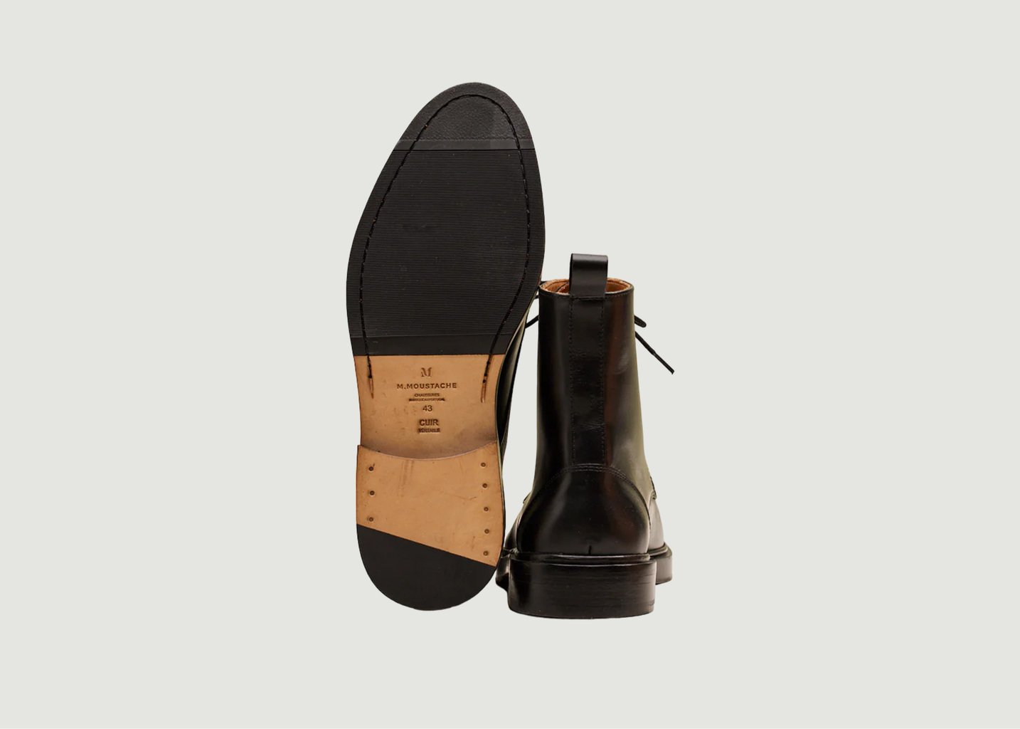 L'exception Bottines Guillaume Cuir Noir Odaje Ex M.Moustache