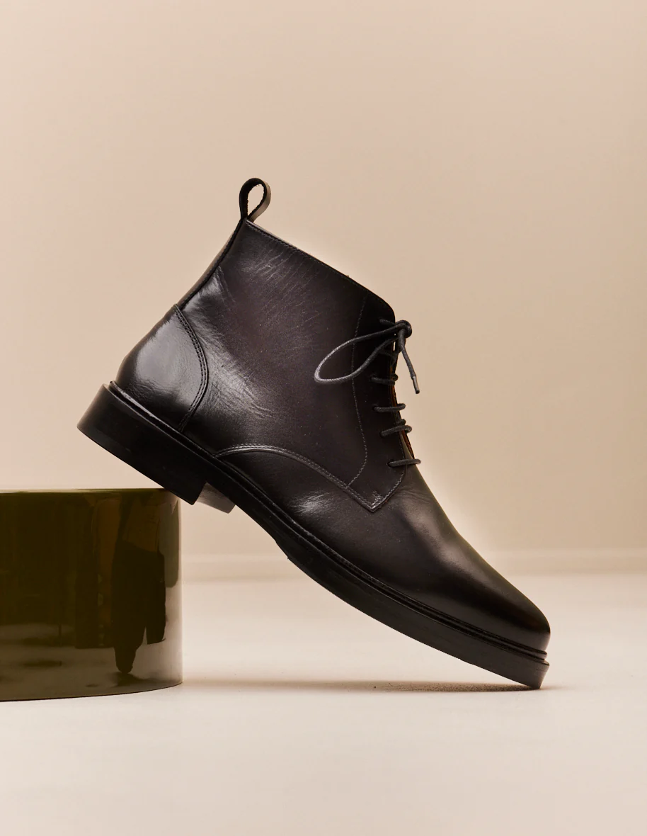 L'exception Bottines Guillaume Cuir Noir Odaje Ex M.Moustache