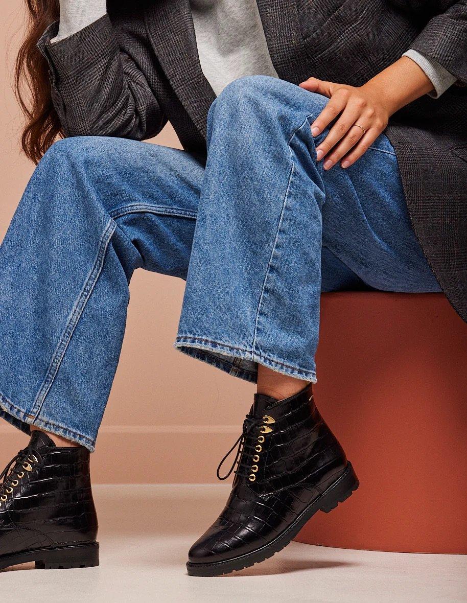 L'exception Bottines Laurène Noir Odaje Ex M.Moustache