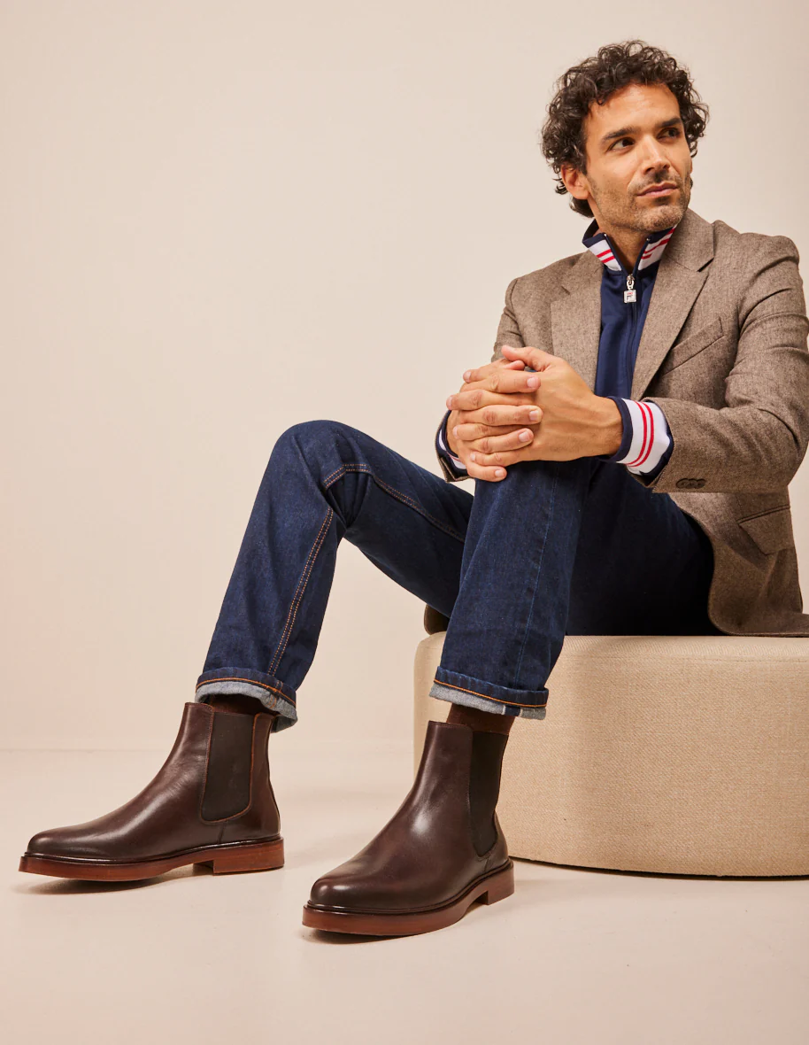 L'exception Bottines Nicolas Cuir Marron Odaje Ex M.Moustache