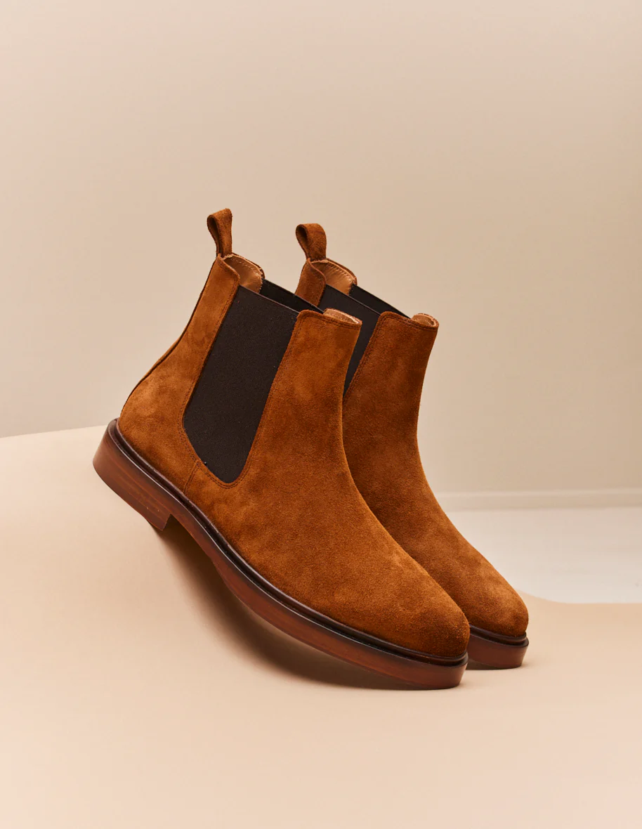 L'exception Bottines Nicolas Suède Cognac Odaje Ex M.Moustache