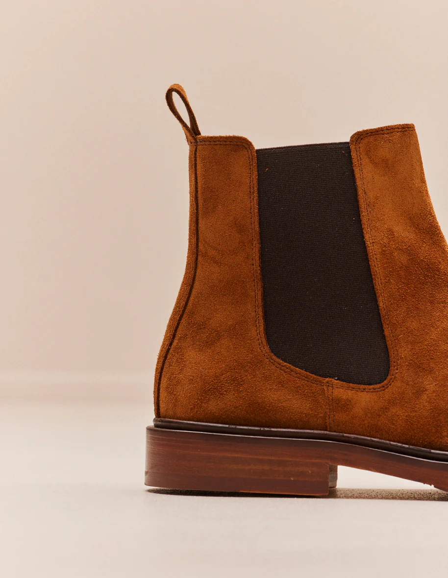 L'exception Bottines Nicolas Suède Cognac Odaje Ex M.Moustache