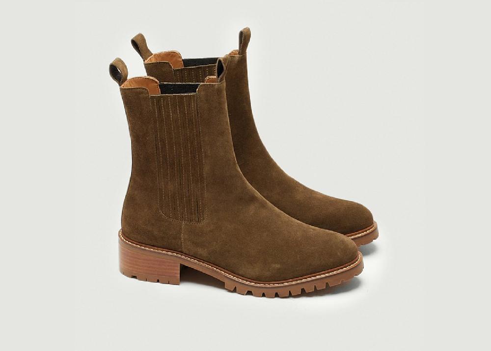 L'exception Bottines Plates Dorianne Khaki Odaje Ex M.Moustache