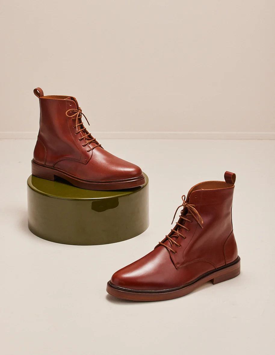 L'exception Bottines Timothée Cuir Cognac Odaje Ex M.Moustache