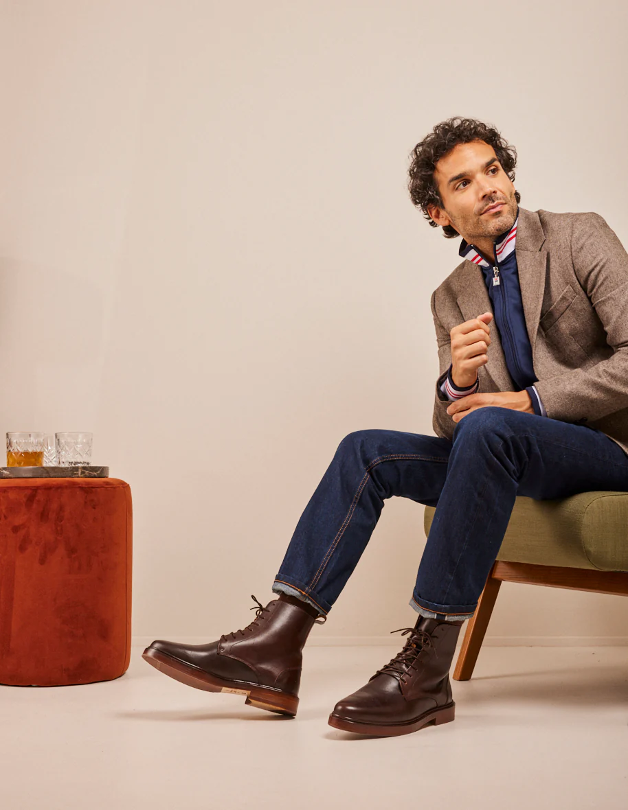 L'exception Bottines Timothée Cuir Marron Odaje Ex M.Moustache